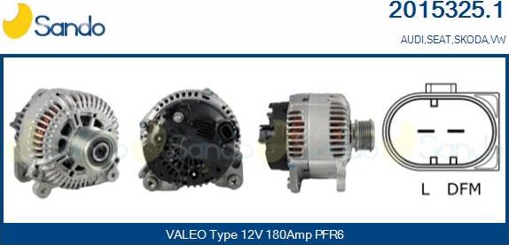 Sando 2015325.1 - Alternator autospares.lv