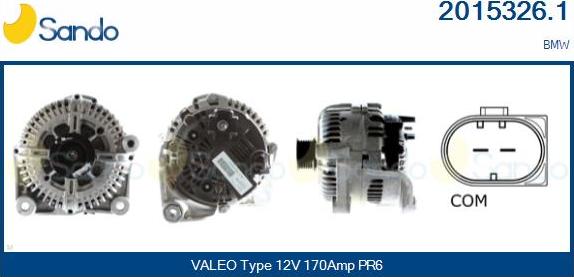 Sando 2015326.1 - Alternator autospares.lv