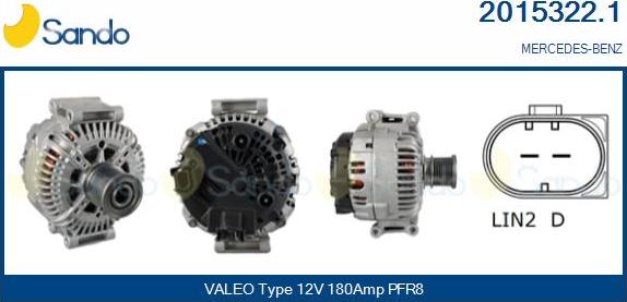 Sando 2015322.1 - Alternator autospares.lv