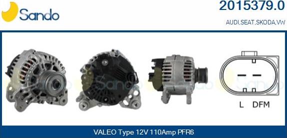 Sando 2015379.0 - Alternator autospares.lv