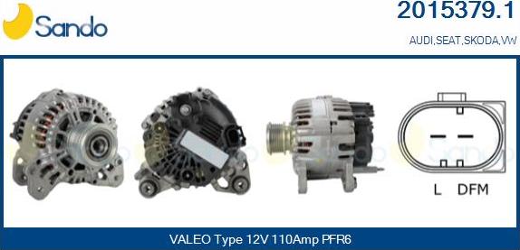 Sando 2015379.1 - Alternator autospares.lv