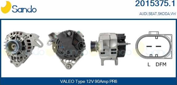 Sando 2015375.1 - Alternator autospares.lv