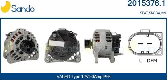 Sando 2015376.1 - Alternator autospares.lv