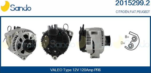 Sando 2015299.2 - Alternator autospares.lv