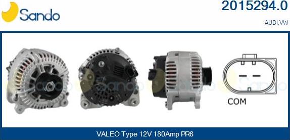 Sando 2015294.0 - Alternator autospares.lv