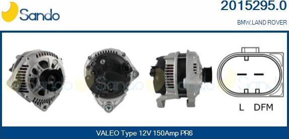 Sando 2015295.0 - Alternator autospares.lv