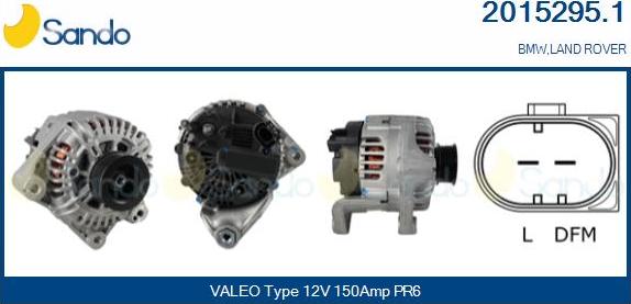 Sando 2015295.1 - Alternator autospares.lv