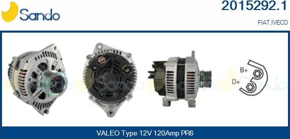 Sando 2015292.1 - Alternator autospares.lv