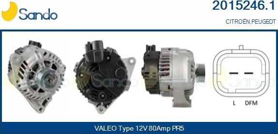 Sando 2015246.1 - Alternator autospares.lv