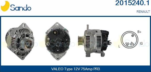 Sando 2015240.1 - Alternator autospares.lv