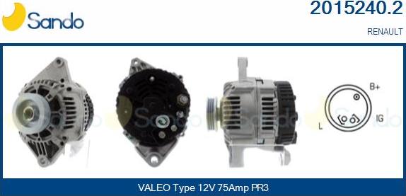 Sando 2015240.2 - Alternator autospares.lv