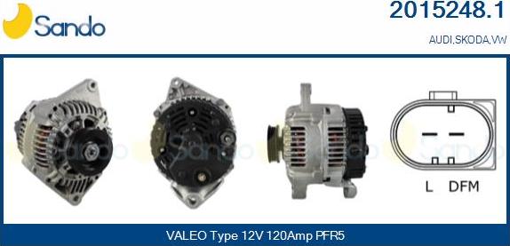 Sando 2015248.1 - Alternator autospares.lv