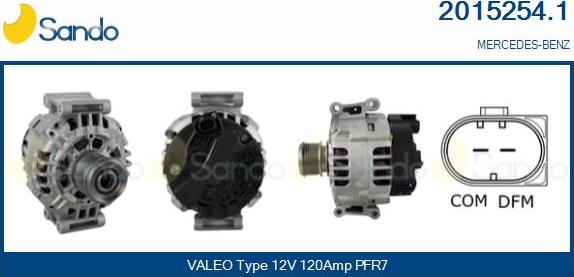 Sando 2015254.1 - Alternator autospares.lv