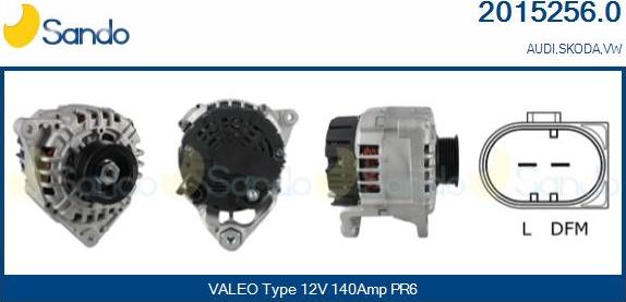 Sando 2015256.0 - Alternator autospares.lv