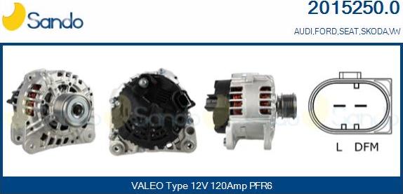 Sando 2015250.0 - Alternator autospares.lv