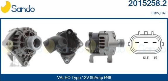 Sando 2015258.2 - Alternator autospares.lv