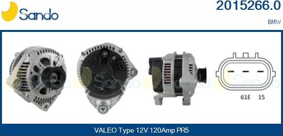 Sando 2015266.0 - Alternator autospares.lv