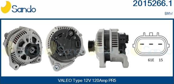 Sando 2015266.1 - Alternator autospares.lv