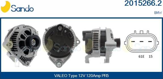 Sando 2015266.2 - Alternator autospares.lv