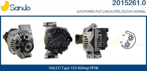 Sando 2015261.0 - Alternator autospares.lv