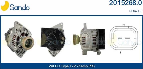 Sando 2015268.0 - Alternator autospares.lv