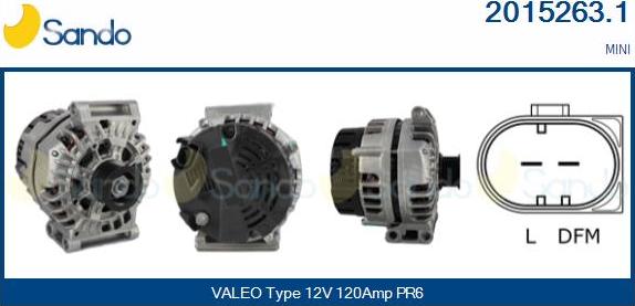 Sando 2015263.1 - Alternator autospares.lv