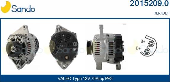 Sando 2015209.0 - Alternator autospares.lv