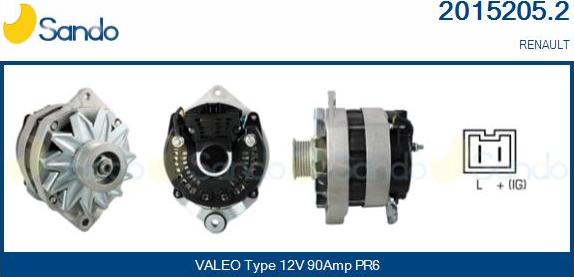 Sando 2015205.2 - Alternator autospares.lv