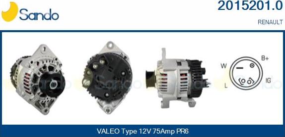 Sando 2015201.0 - Alternator autospares.lv