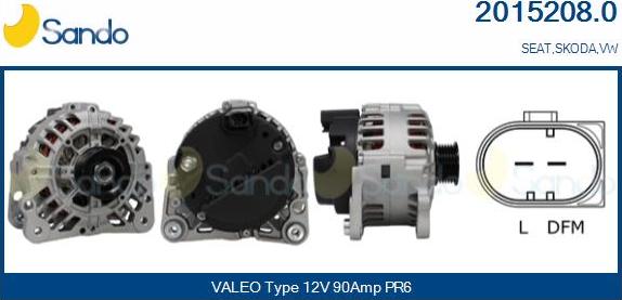 Sando 2015208.0 - Alternator autospares.lv