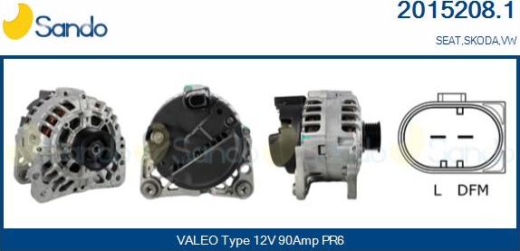 Sando 2015208.1 - Alternator autospares.lv