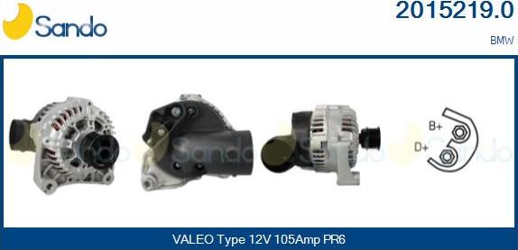 Sando 2015219.0 - Alternator autospares.lv