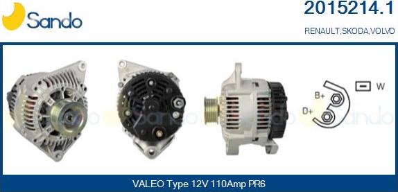 Sando 2015214.1 - Alternator autospares.lv