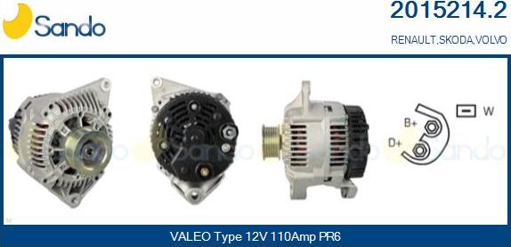 Sando 2015214.2 - Alternator autospares.lv