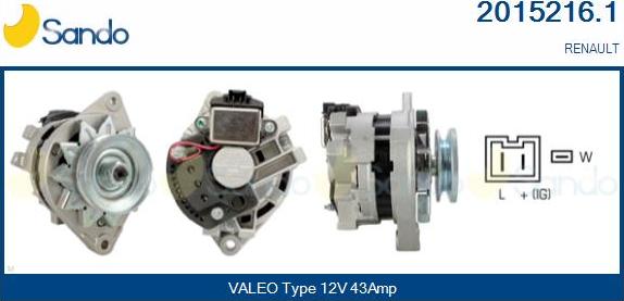 Sando 2015216.1 - Alternator autospares.lv