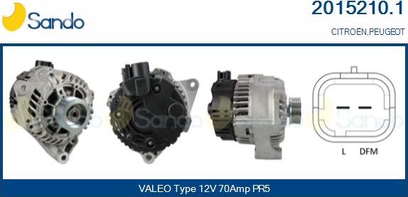 Sando 2015210.1 - Alternator autospares.lv