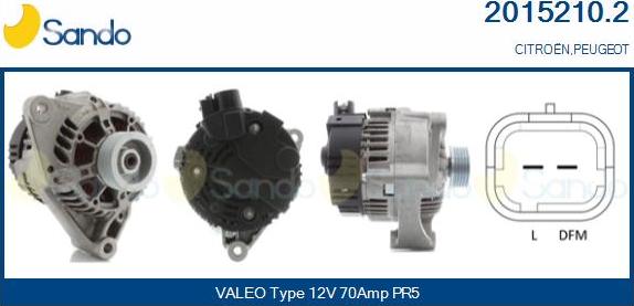 Sando 2015210.2 - Alternator autospares.lv