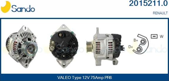 Sando 2015211.0 - Alternator autospares.lv