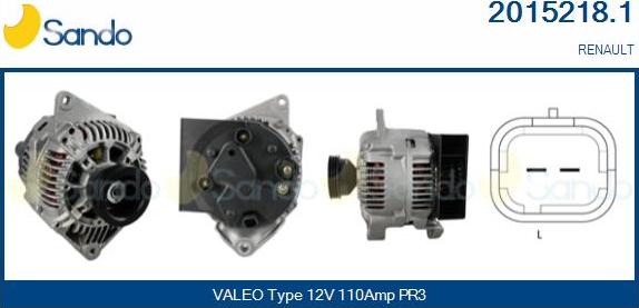 Sando 2015218.1 - Alternator autospares.lv