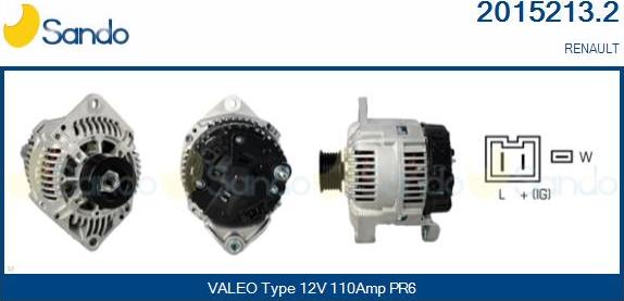 Sando 2015213.2 - Alternator autospares.lv