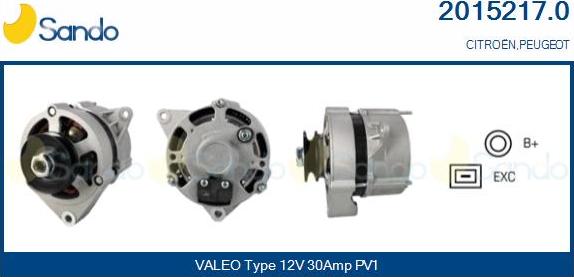 Sando 2015217.0 - Alternator autospares.lv