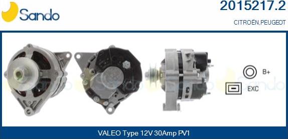 Sando 2015217.2 - Alternator autospares.lv