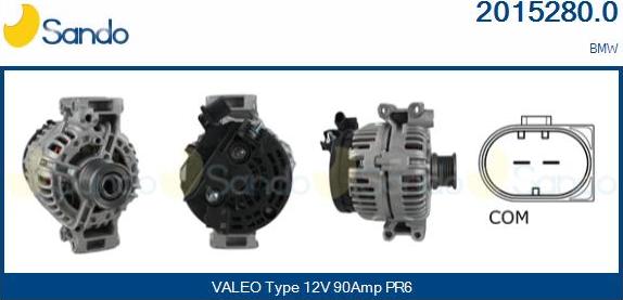 Sando 2015280.0 - Alternator autospares.lv