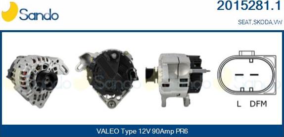 Sando 2015281.1 - Alternator autospares.lv