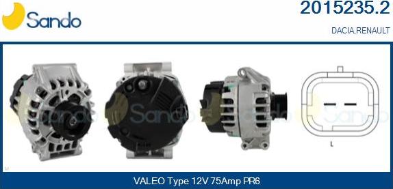 Sando 2015235.2 - Alternator autospares.lv