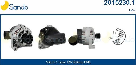 Sando 2015230.1 - Alternator autospares.lv