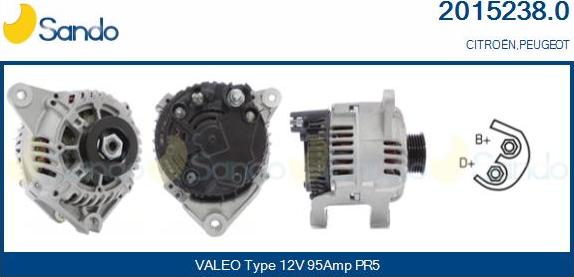 Sando 2015238.0 - Alternator autospares.lv