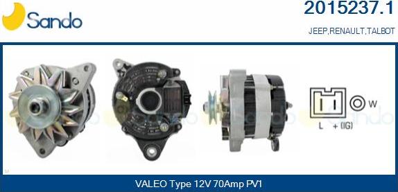 Sando 2015237.1 - Alternator autospares.lv