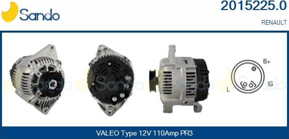 Sando 2015225.0 - Alternator autospares.lv