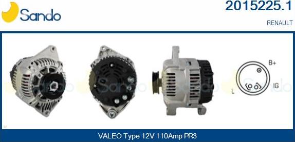 Sando 2015225.1 - Alternator autospares.lv